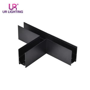 Esquina de riel mangetic negra horizontal-T montada en superficie